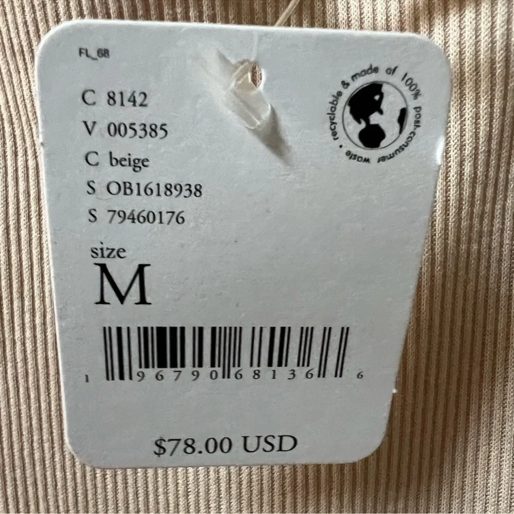 NWT Free People Beach Bell Air Midi Dress   Ribbed, Square Neckline, Size M